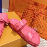 Louis Vuitton Women LV Bom Dia Flat Comfort Mule Pink Monogram-Embossed Calf (7)