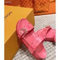 Louis Vuitton Women LV Bom Dia Flat Comfort Mule Pink Monogram-Embossed Calf (7)