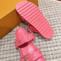 Louis Vuitton Women LV Bom Dia Flat Comfort Mule Pink Monogram-Embossed Calf (7)