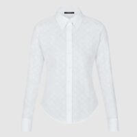 Louis Vuitton Women LV Long Sleeved Fitted Shirt Cotton Blanc Optique White Regular Fit (2)