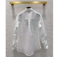 Louis Vuitton Women LV Long Sleeved Fitted Shirt Cotton Blanc Optique White Regular Fit (2)