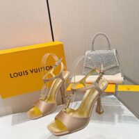 Louis Vuitton Women LV Sparkle Sandal Gold Calfskin Leather Outsole 9.5 CM Heel (9)