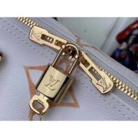 Louis Vuitton Women LV Speedy Bandoulière 25 Beige Monogram Coated Canvas Double Zip Padlock (1)