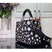 Louis Vuitton Women LV x YK Capucines BB Black White Taurillon Bull Calf Leather Infinity Dots Print (10)