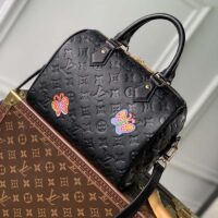 Louis Vuitton Women LVxYK Speedy Bandoulière 25 Black Embossed Grained Monogram Cowhide Leather (1)