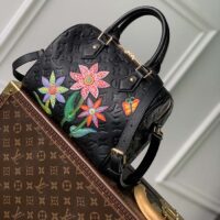 Louis Vuitton Women LVxYK Speedy Bandoulière 25 Black Embossed Grained Monogram Cowhide Leather (1)