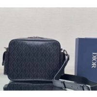 Dior Unisex Hit The Road Bag Messenger Pouch Black CD Diamond Canvas Smooth Calfskin (3)