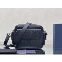 Dior Unisex Hit The Road Bag Messenger Pouch Black CD Diamond Canvas Smooth Calfskin (3)