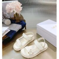 Dior Women CD D-Wave Sandal White Lambskin Paris Signature EVA Adjustable Scratch Band (1)