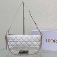 Dior Women CD Dior Club Bag Dusty Ivory Cannage Lambskin (7)