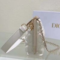 Dior Women CD Dior Club Bag Dusty Ivory Cannage Lambskin (7)