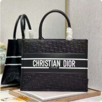 Dior Women CD Medium Book Tote Black Perforated Embossed Dior Oblique Calfskin (6)