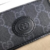 Gucci Unisex GG Card Case Interlocking G Black GG Supreme Canvas Black Leather (3)