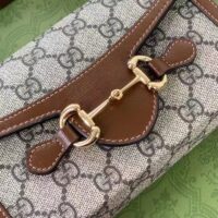 Gucci Unisex GG Horsebit 1955 Mini Bag Beige Ebony GG Supreme Canvas (9)