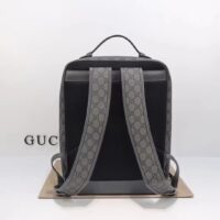 Gucci Unisex Ophidia GG Medium Backpack Grey Black GG Supreme Canvas Double G (4)