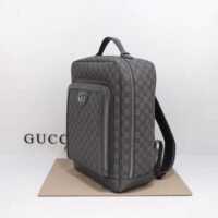 Gucci Unisex Ophidia GG Medium Backpack Grey Black GG Supreme Canvas Double G (4)