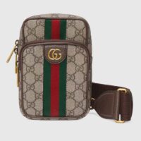 Gucci Unisex Ophidia GG Mini Bag Beige Ebony GG Supreme Canvas Double G (9)