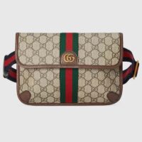 Gucci Unisex Ophidia GG Small Belt Bag Beige Ebony GG Supreme Canvas Double G (3)