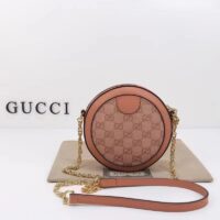 Gucci Women Ophidia GG Mini Round Shoulder Bag Pink Canvas Double G (5)