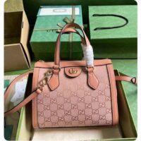 Gucci Women Ophidia GG Small Tote Bag Pink GG Canvas Leather Rose Gold Hardware (12)