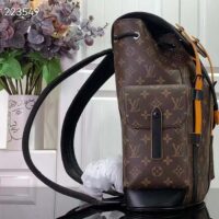 Louis Vuitton LV Unisex Christopher MM Backpack Radiant Sun Monogram Macassar Coated Canvas (7)