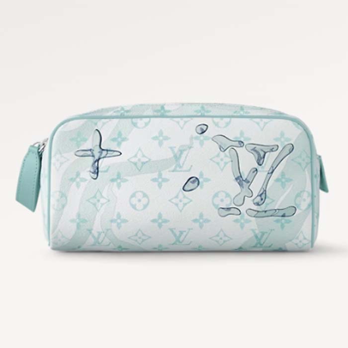 Louis Vuitton LV Unisex Dopp Kit Crystal Blue Monogram Aquagarden Coated Canvas