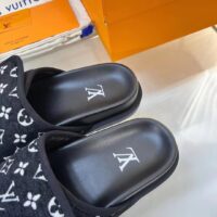 Louis Vuitton LV Unisex Miami Mule Black Mini Monogram Textile Anatomic Insole (6)