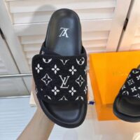 Louis Vuitton LV Unisex Miami Mule Black Mini Monogram Textile Anatomic Insole (6)