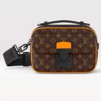 Louis Vuitton LV Unisex S Lock Messenger Brown Radiant Sun Monogram Macassar Coated Canvas (10)