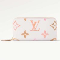 Louis Vuitton LV Unisex Zippy Wallet Beige Monogram Coated Canvas Zip Closure (4)