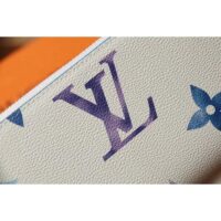 Louis Vuitton LV Unisex Zippy Wallet Blue Monogram Coated Canvas Zip Closure (11)