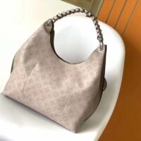 Louis Vuitton LV Women Carmel Hobo Bag Gris Souris Gray Mahina Perforated Calfskin Leather (8)