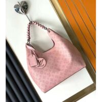 Louis Vuitton LV Women Carmel Hobo Bag Pink Mahina Perforated Calfskin Leather (4)