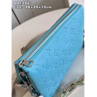 Louis Vuitton LV Women Coussin PM Handbag Azure Blue Lambskin Calfskin (5)