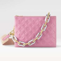 Louis Vuitton LV Women Coussin PM Handbag Rose Bonbon Pink Lambskin Zip Closure (8)