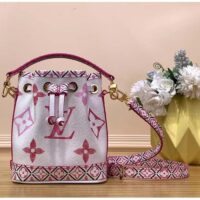 Louis Vuitton LV Women Nano Noé Bucket Bag Pink Monogram Coated Canvas (7)