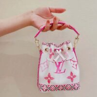 Louis Vuitton LV Women Nano Noé Bucket Bag Pink Monogram Coated Canvas (7)