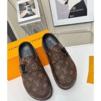 Louis Vuitton Unisex LV Easy Mule Ebene Monogram Canvas Adjustable Strap Anatomic Insole (2)