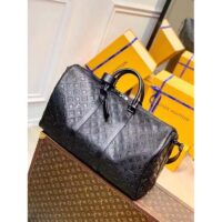 Louis Vuitton Unisex LV Keepall Bandoulière 50 Black Taurillon Monogram Cowhide Leather (7)