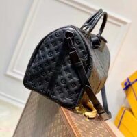 Louis Vuitton Unisex LV Keepall Bandoulière 50 Black Taurillon Monogram Cowhide Leather (7)