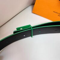 Louis Vuitton Unisex LV Line 40 MM Reversible Belt Green Monogram Eclipse Reverse Coated Canvas (9)