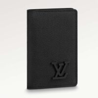 Louis Vuitton Unisex LV Pocket Organizer Black Black Grained Calf Leather Cowhide (4)