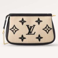 Louis Vuitton Unisex Mini Pochette Accessoires Black Lotus Cotton Cowhide Zip Closure (10)