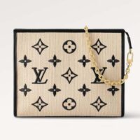 Louis Vuitton Unisex Toiletry Pouch On Chain Black Lotus Cotton Cowhide Leather (2)