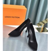 Louis Vuitton Women LV Blossom Pump Black Lambskin Leather Outsole 9.5 CM Heel (1)