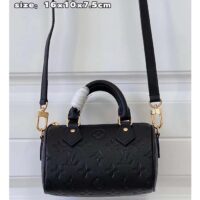 Louis Vuitton Women LV Speedy Bandoulière 20 Black Embossed Grained Cowhide Leather (6)