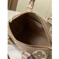 Louis Vuitton Women LV Speedy Bandouliere 20 Handbag Gray Beige Monogram Empreinte Embossed Cowhide (1)