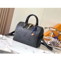 Louis Vuitton Women Speedy Bandoulière 25 Handbag Black Embossed Supple Grained Cowhide Leather (5)