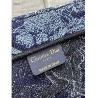 Dior Unisex CD Medium Book Tote Denim Blue Toile De Jouy Embroidery (7)