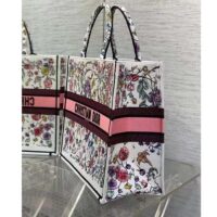 Dior Women CD Large Book Tote White Multicolor Florilegio Embroidery (8)